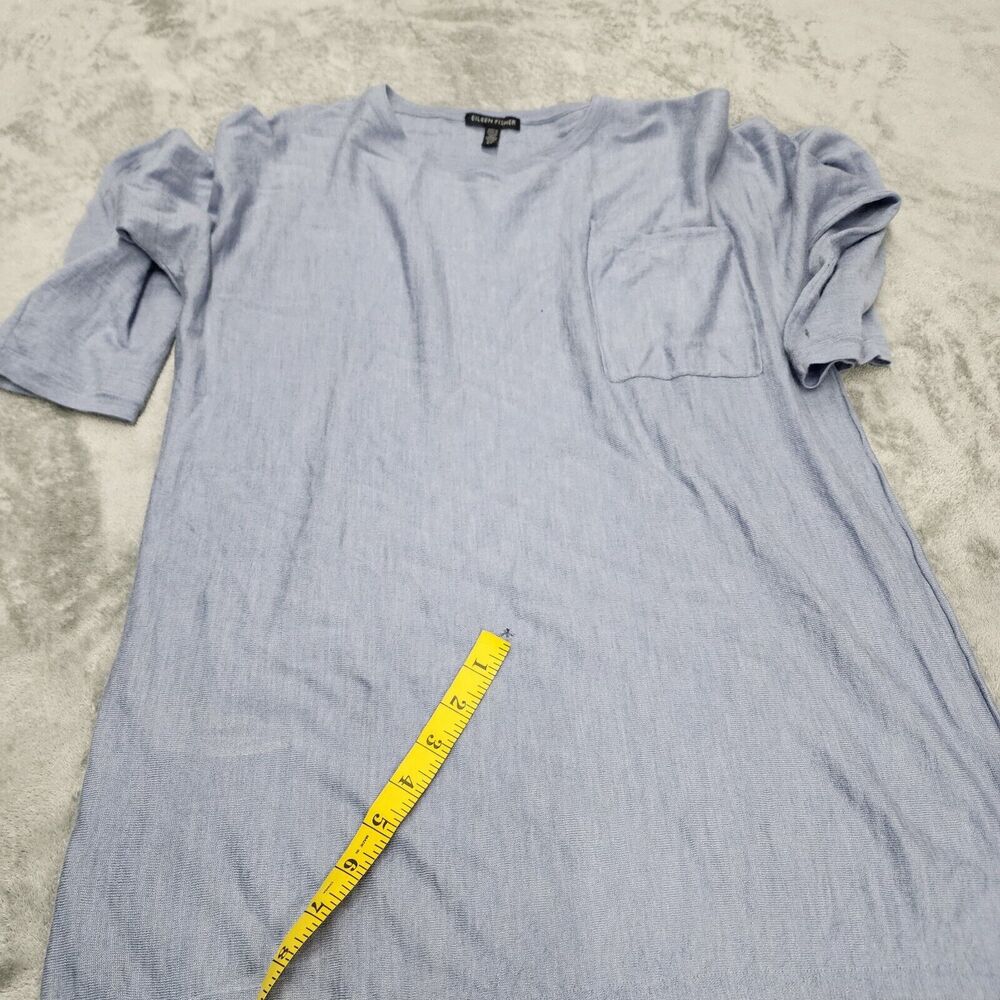 Eileen Fisher Women's 3/4 Sleeve Blue Top Shirt Blouse Size S - Picture 7 of 12